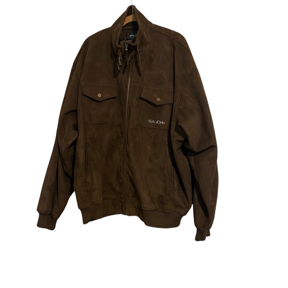 Sean John Suede Brown Bomber Jacket